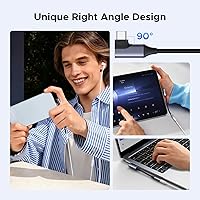 Vista 4 de UGREEN Adaptador de audio USB C a 0.138 in tipo C a conector auxiliar de auriculares Dongle 24bit/96kHz HiFi DAC cable de ángulo recto compatible