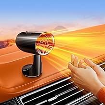 Car Heater, 12V Portable Heater Plug in Heating and Cooling Fans, Car Small Defroster Windshield Window Heaters, Cup Holder Fast Heating Winter Defogger Defrost Accessories for Truck Van SUV