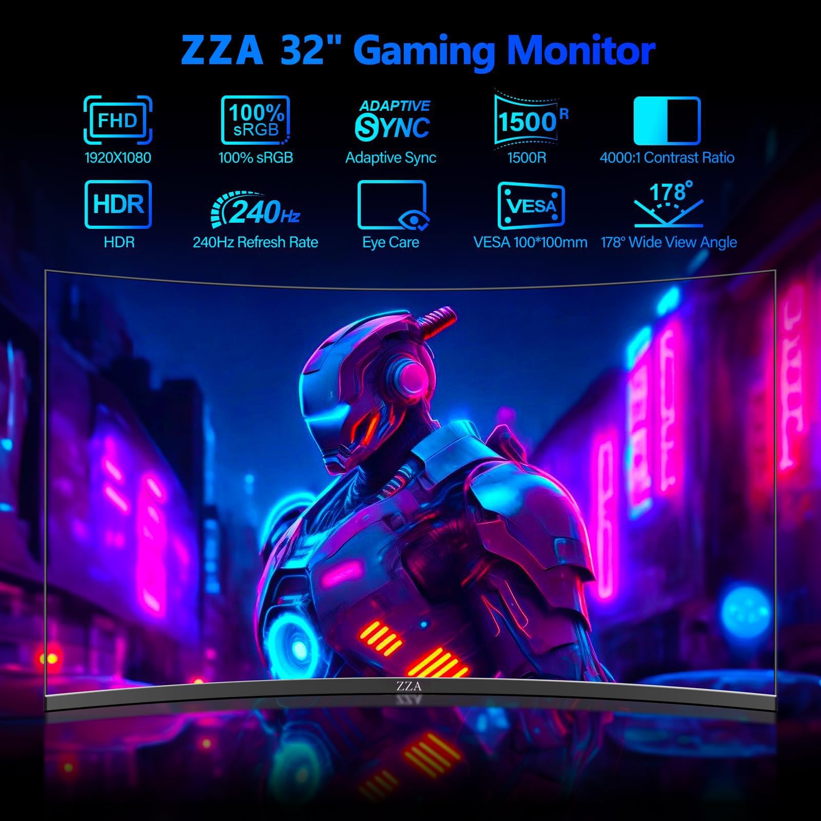 Amazon.co.jp: ZZA 32インチ 湾曲ゲーミングモニター 240hz 1K 1080P