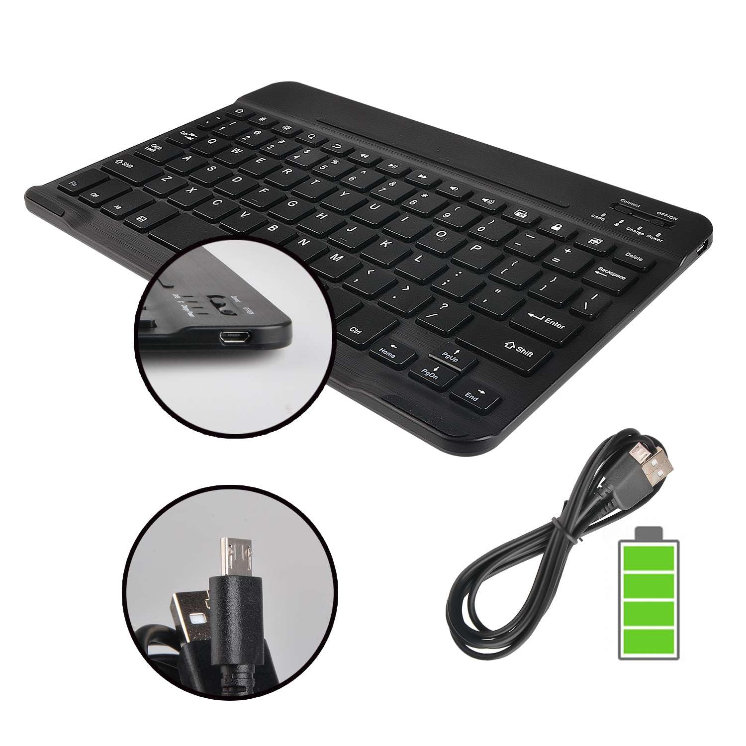 Navitech Czarne etui z obrotową klawiaturą Bluetooth kompatybilne z tabletem Nvidia Shield (LTE) 8-calowym tabletem