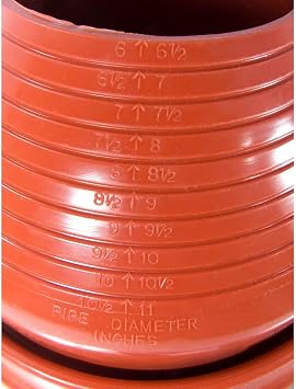 DEKTITE Round Base Metal Roofing Pipe Flashing Boot #7(DF207RE) RED High Temp Silicone Flexible Pipe Flashing Dektite(for OD Pipe Sizes 6-11) Metal Roof Jack Pipe Boot - Metal Roof Flashing