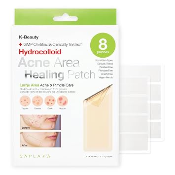 Saplaya K-Beauty Hydrocolloid Ance Area Care Hydrocolloid Patches For Acne Pimple Care 100% Hydrocolloid Acne Spot Healing Patch Made in South Korea