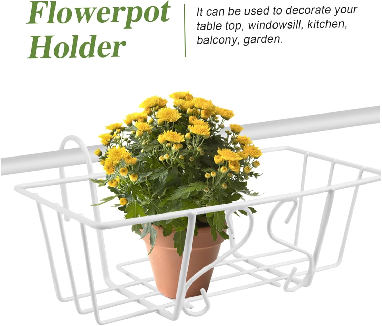 3 Pcs Balcony Flower Pot Stand Hanging Plant Rack for Home Flower Rack Planter for Railing