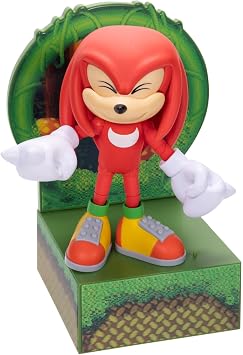 Sonic the Hedgehog 6-inch Knuckles Action Figure with Customizable Face Expressions and Holographic Display Base. Ages 14+ (Officially Licensed by Sega)
