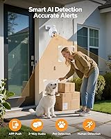 Vista 4 de Solar Security Cameras Wireless Outdoor,2K Solar Cameras for Home Security, Wireless Security Camera System with 360° Pan & Tilt, Color Night