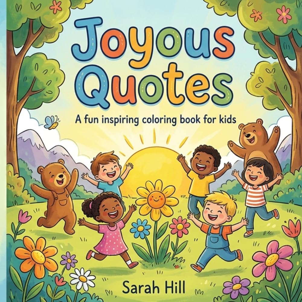 Joyous Quotes: A fun inspiring coloring book for kids, 50+ Bold & Easy Coloring Pages with Uplifting Quotes for Relaxation and Positivity