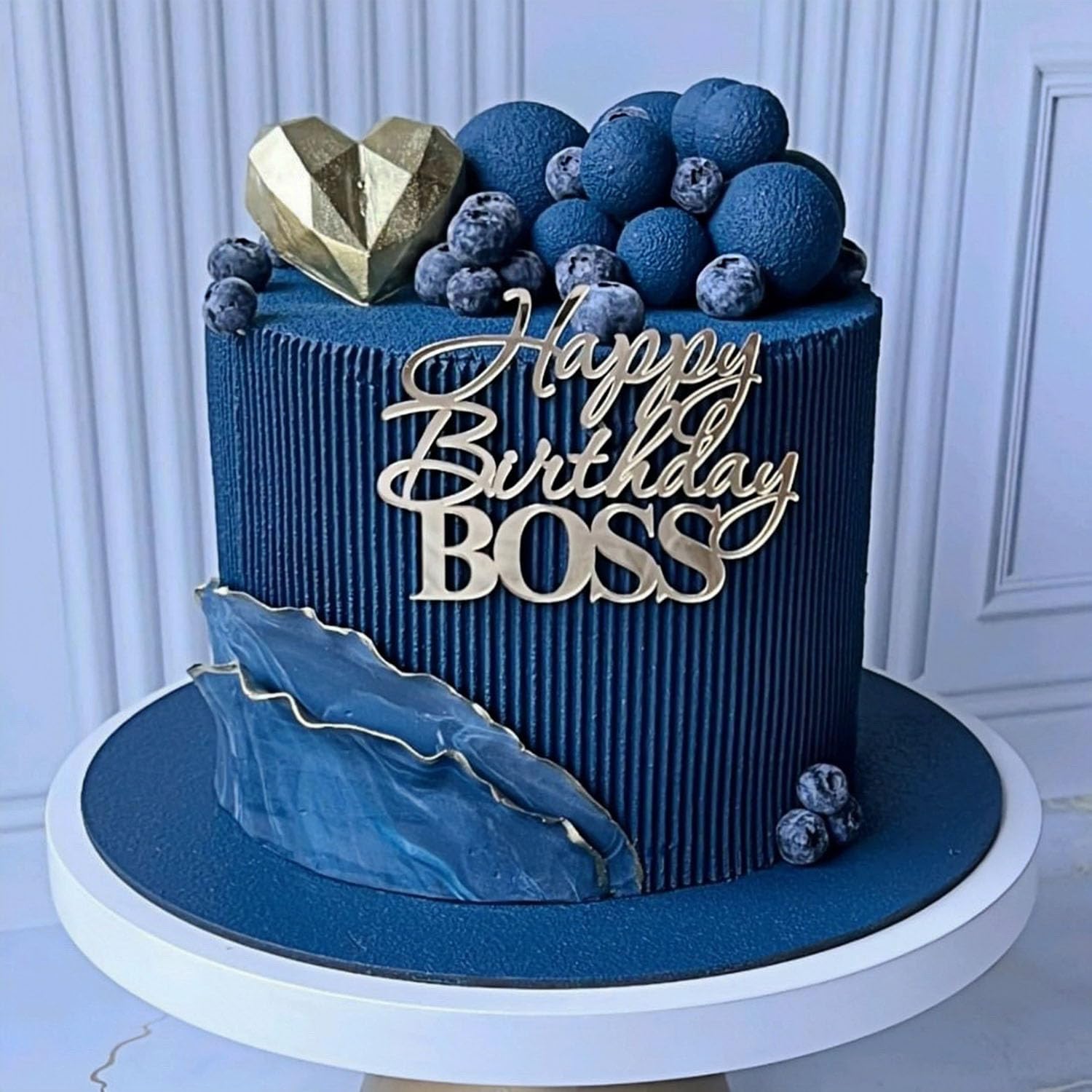 Happy Birtrhday Boss Cake Topper, Acrylic Gold Big Boss Cake Decoration Cake Sign Cake Charm For Men Dad Father's Day Party Decoration Supplies