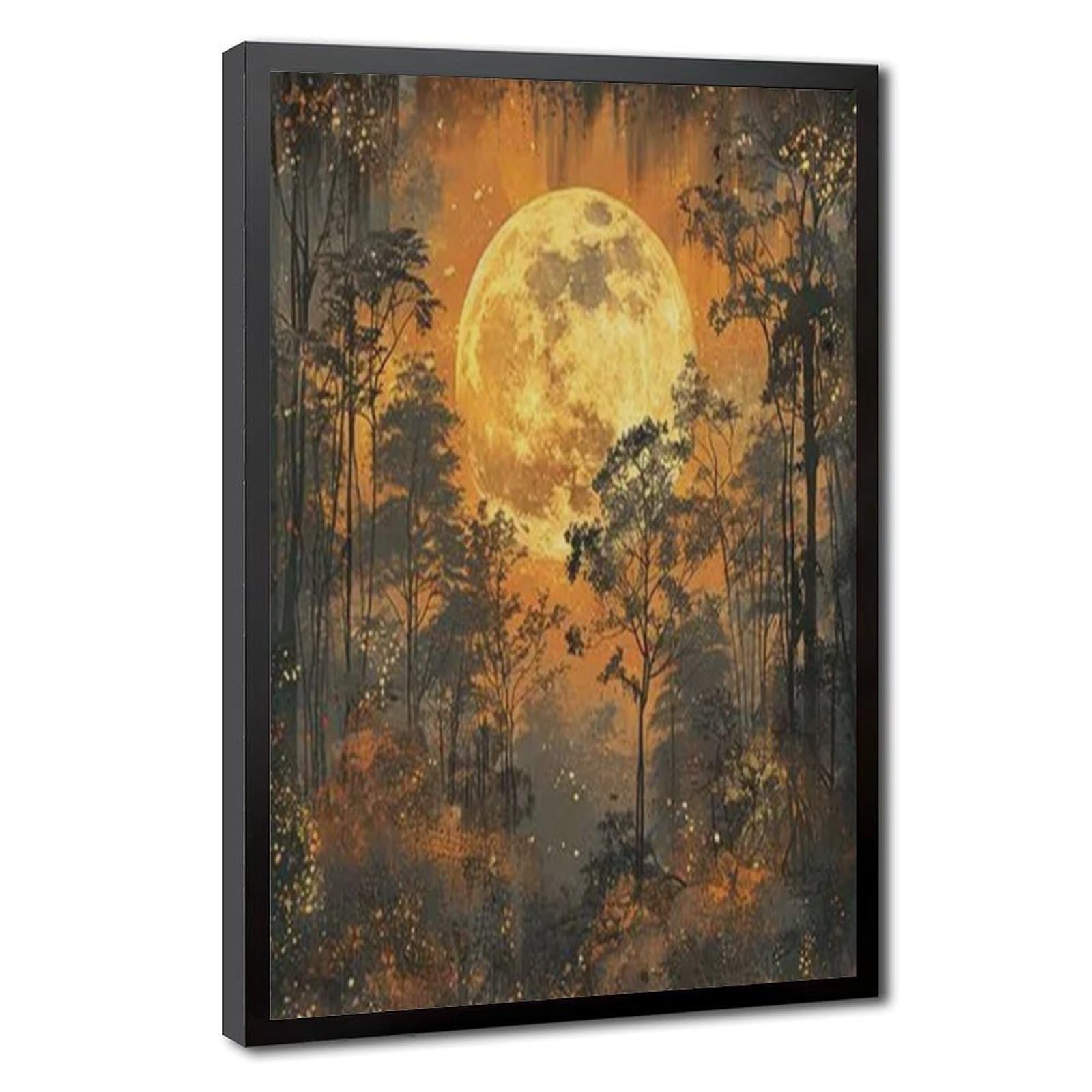 Bareronor Moonlit Forest Poster Canvas Poster Bedroom Decor Landscape Office Room Decor Gift 12" L X 18" W