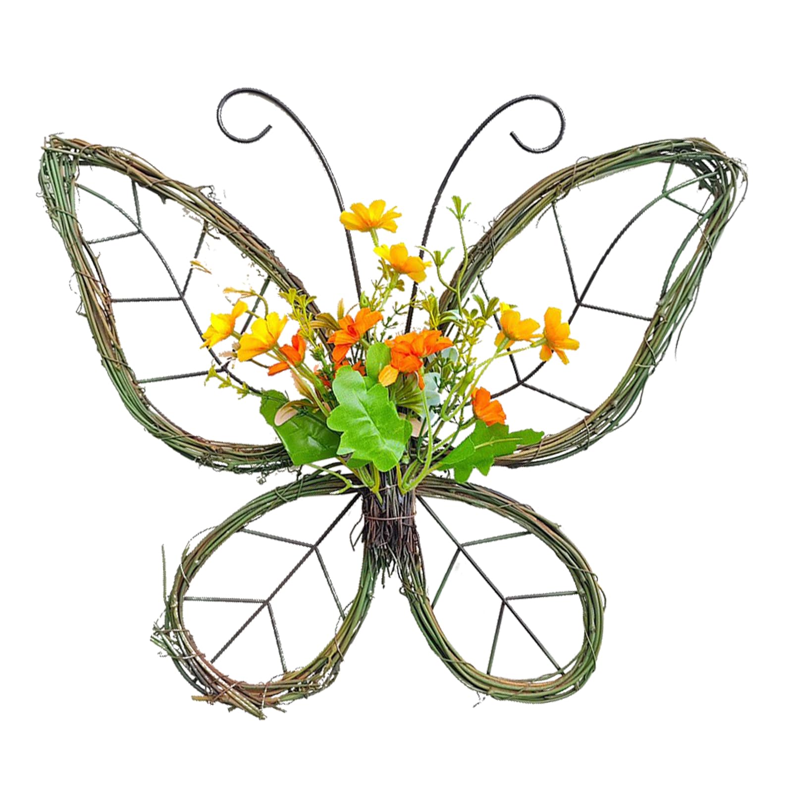 MINGZHE Rattan Wreaths, Butterfly Shaped Wreath, Grapevine Wreath, Forms Branch Decorative Garland Front Door Wreaths, DIY Craft for Wall Door Hanging