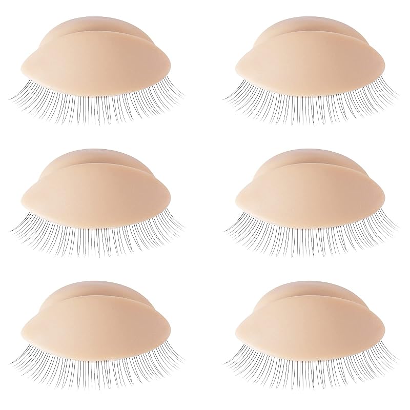 Pálpebras removíveis de silicone Embagol para treinamento de cílios, 3 pares