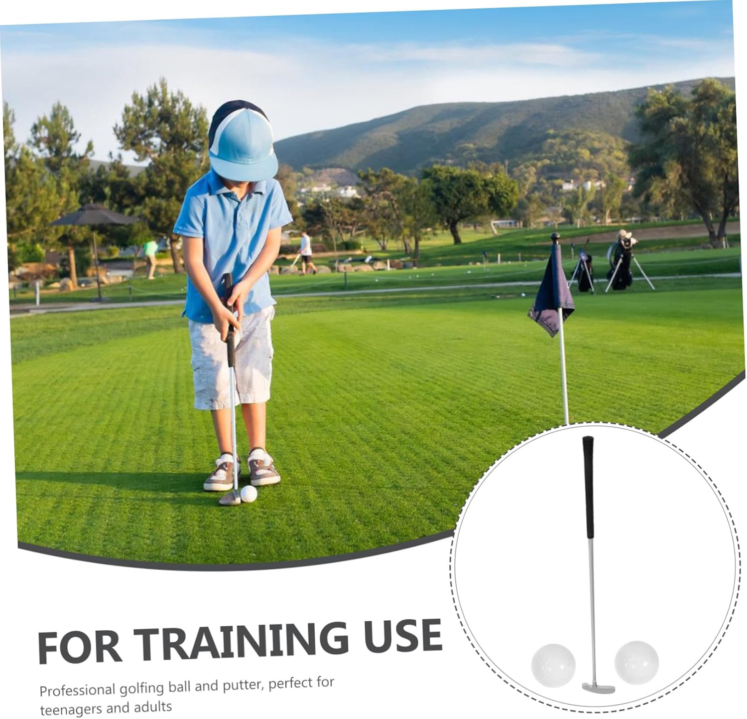 HANABASS Golf Putter Practice Balls Sturdy Golfing Club for Teenagers Adults Improve Distance Accuracy