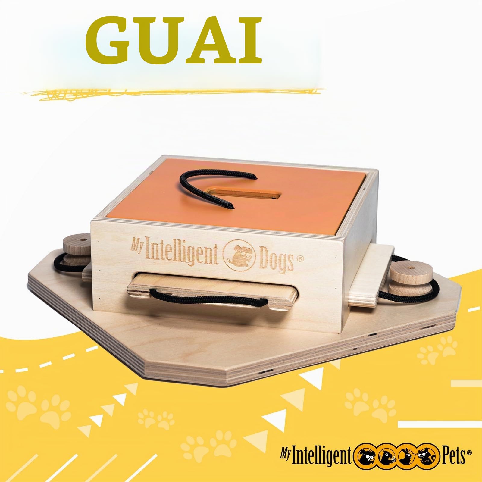 My Intelligent Pets Giocattoli interattivi per Cani di Legno Trouble Giocattolo intelligente per cani Distributore di Dolcetti Interattivo Giocattolo per Cuccioli, giochi di Attivazione Mentale