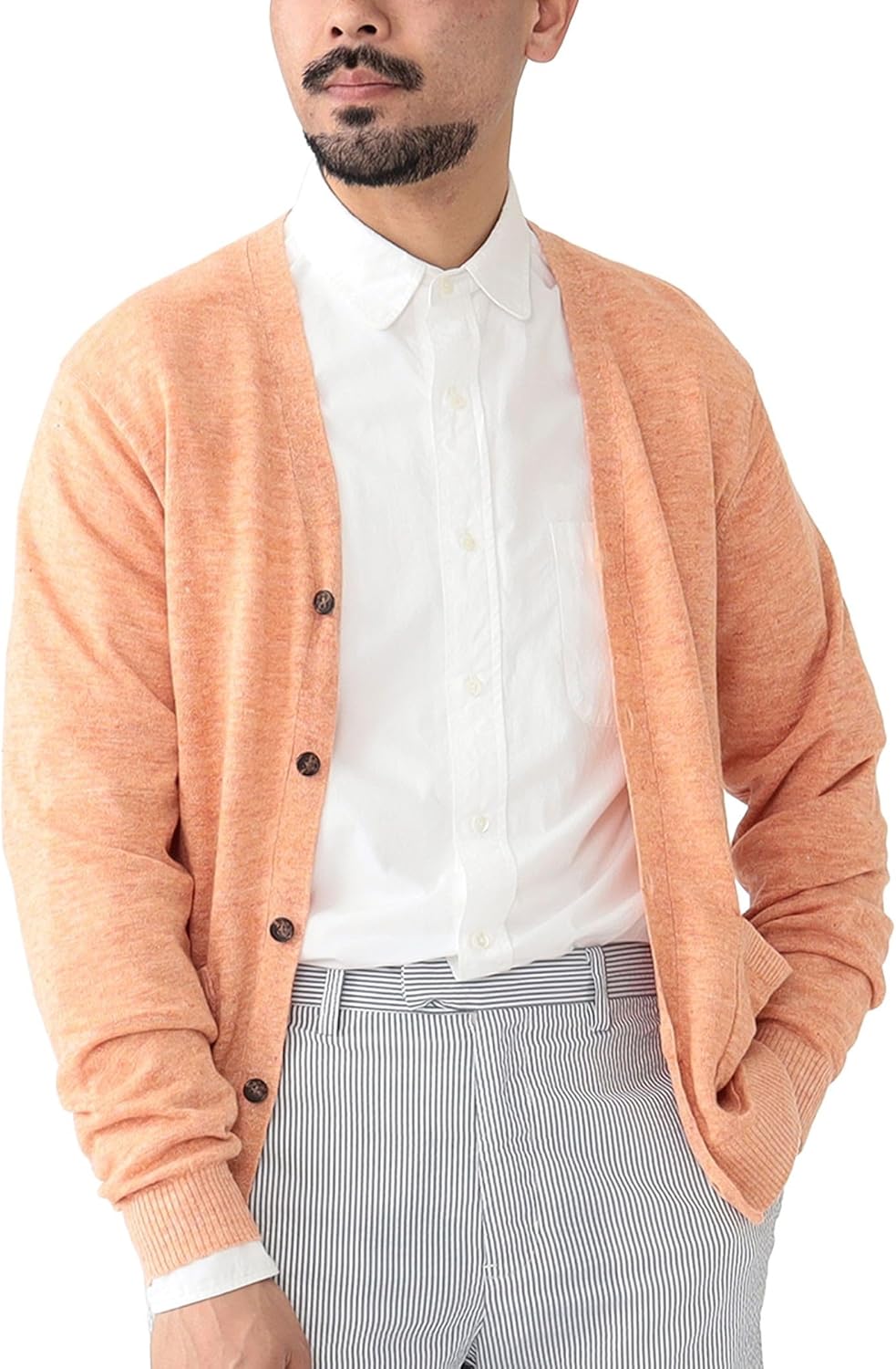 ビームスプラス リネン100% カーディガン ニット Lサイズ BEAMS PLUS（ビームス プラス）Cardigan Linen（トップス