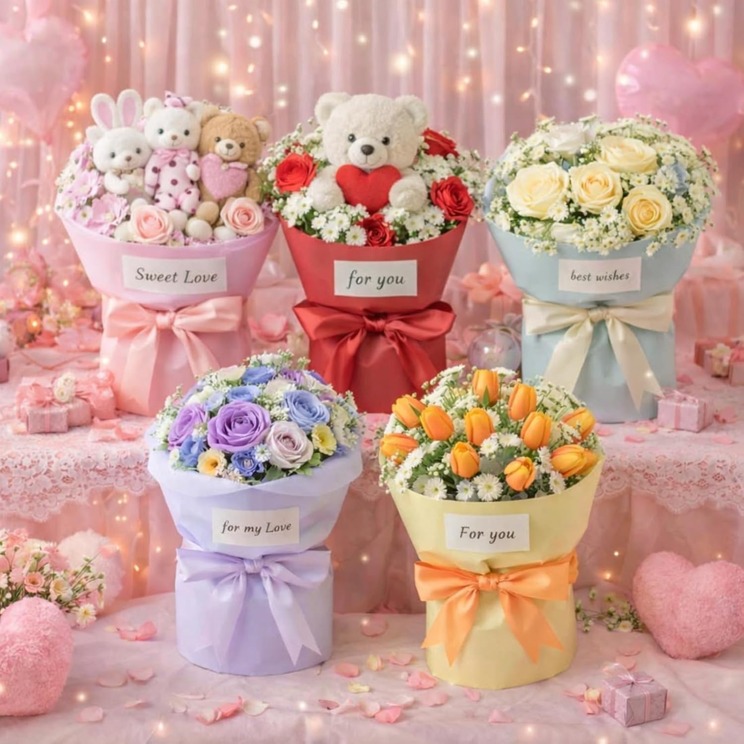 Weekgrat 20 Pcs Round Bouquet Shaping Cardboard Flower Wrapping Paper Stabilizer Bouquet Styling Holder for Flower Arrangement DIY Package Wedding Party Birthday Graduation 11.8 x 19.7 Inches
