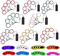 Vista 24 de MaxLax - Cable EL de neón rojo brillante, cable de luces de neón con reducción de ruido de 1.5 metros, cable electroluminiscente para Halloween