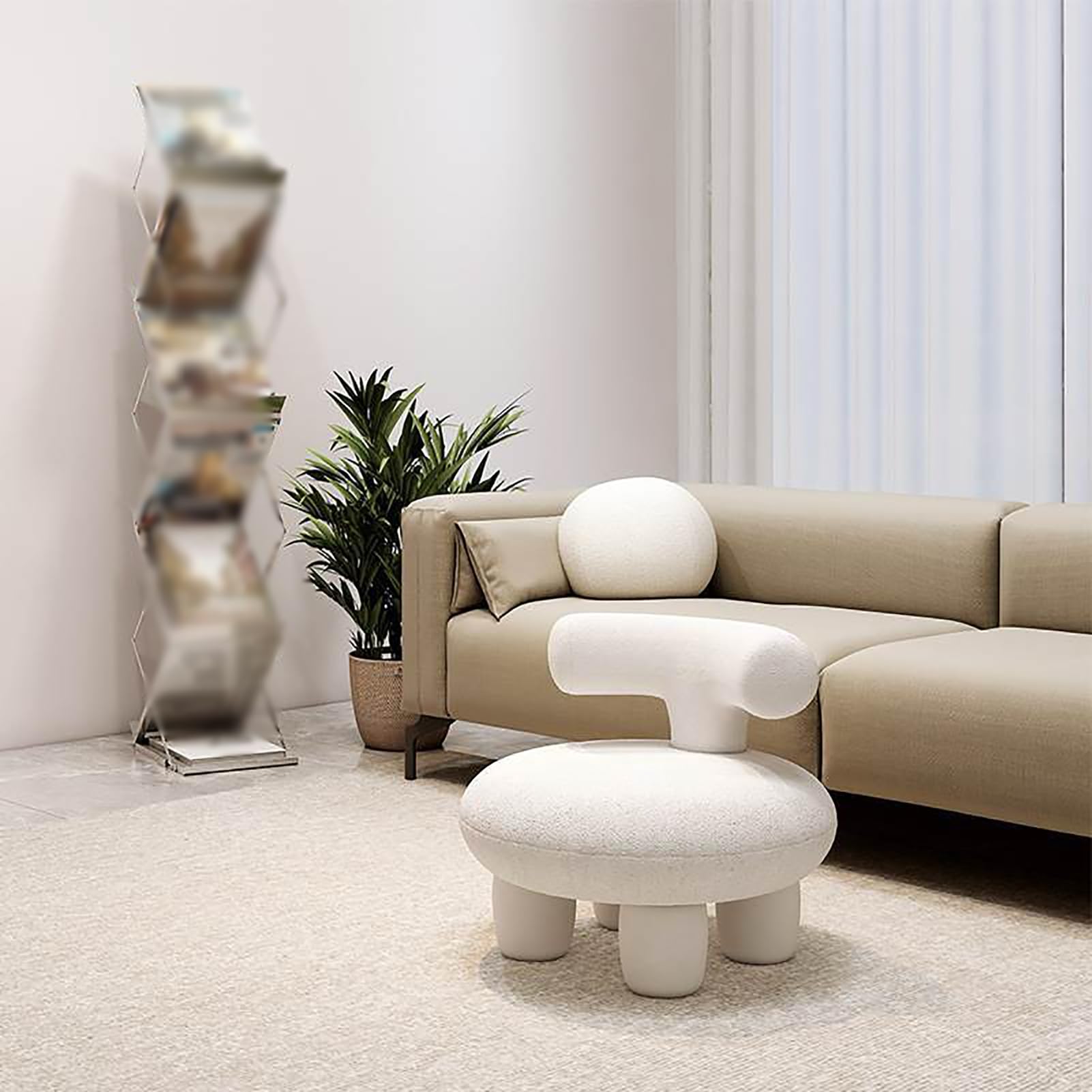 Amazon｜オットマン プーフ ブークレチェア かわいい小さな布張りの房