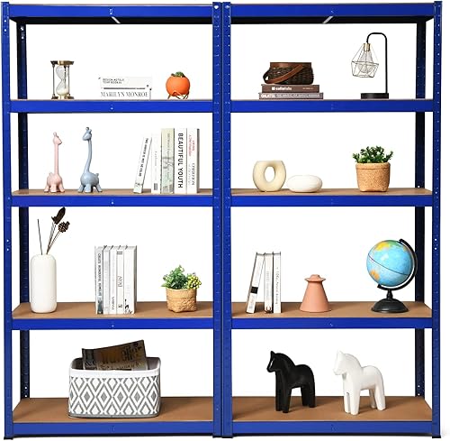 Miniatura 1 de ERGOMASTER Estantes utilitarios de 5 niveles para garaje, estantería de metal de acero resistente con diseño ajustable, montaje sin pernos y