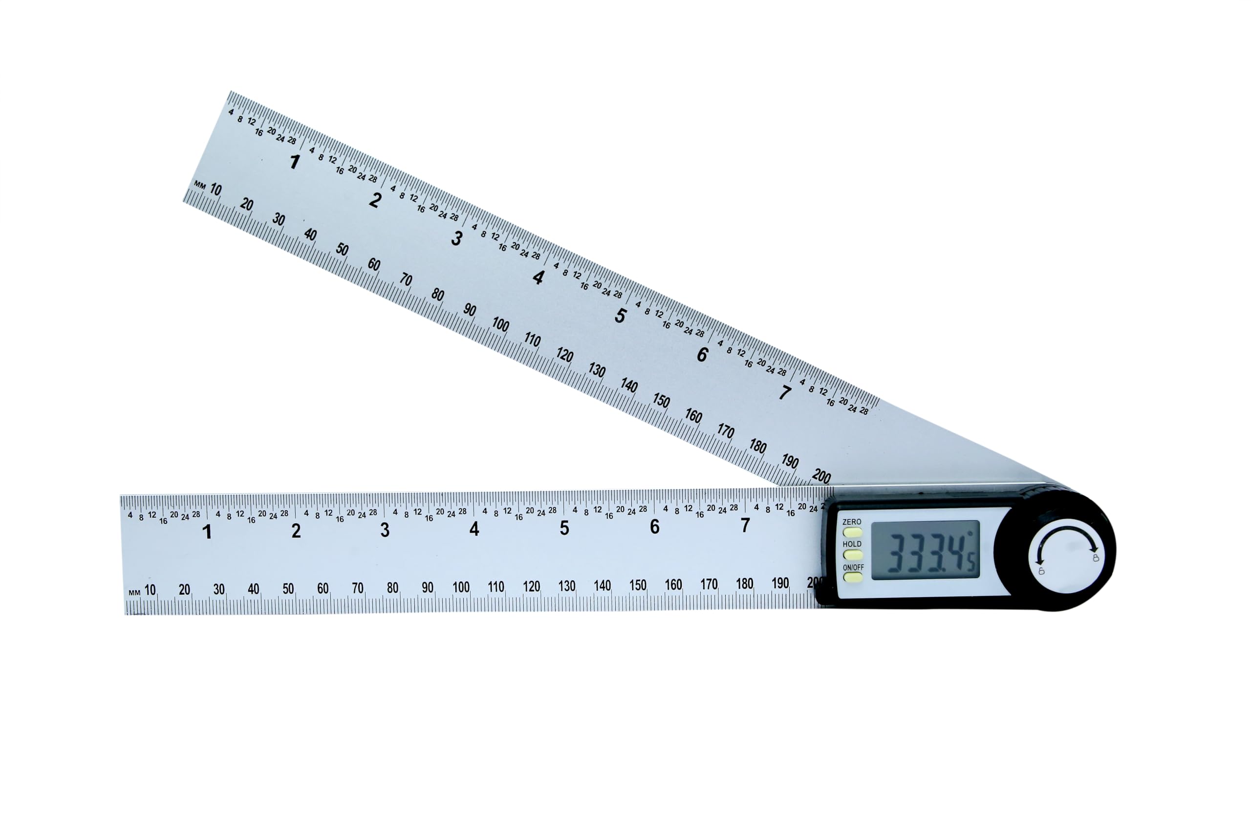 R-TEK Ruler, Digital Ruler, Durable More Precise Angle Measuring Tool Measurement Tool with LCD Screen for Schools Home DIY (0-200 mm) (Included Battery)