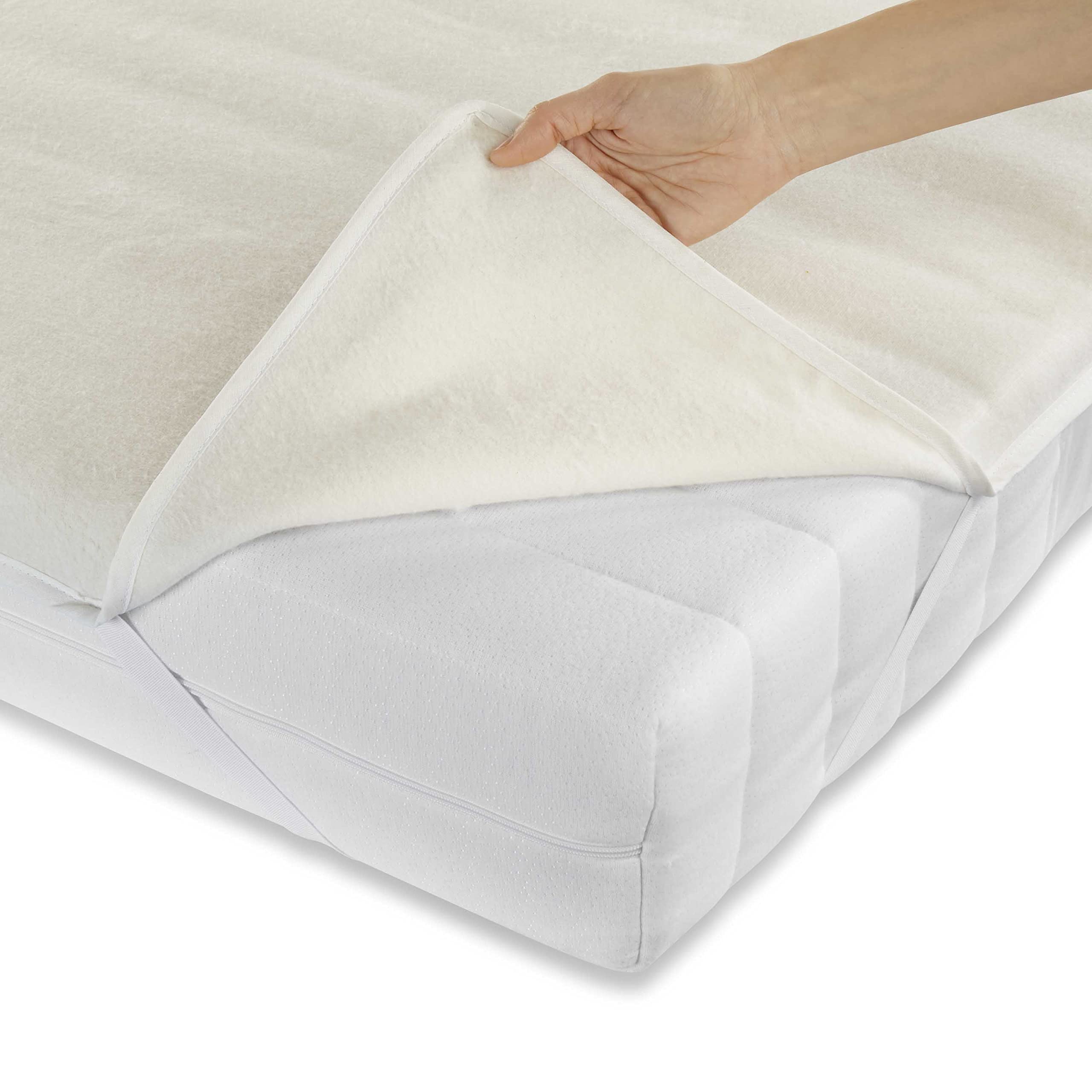BettenABC - Molton-Matratzenauflage - 180x200 cm - 100% Baumwolle - Atmungsaktiv, feuchtigkeitsabsorbierend & temperaturausgleichend - Waschbar & ideal für Allergiker