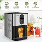 COSTWAY Vending Ice Maker, 56 lbs/24H Kneadable Mild Ice, Self-Cleaning, One Button Operation, Stainless Steel Home Office Party Portable