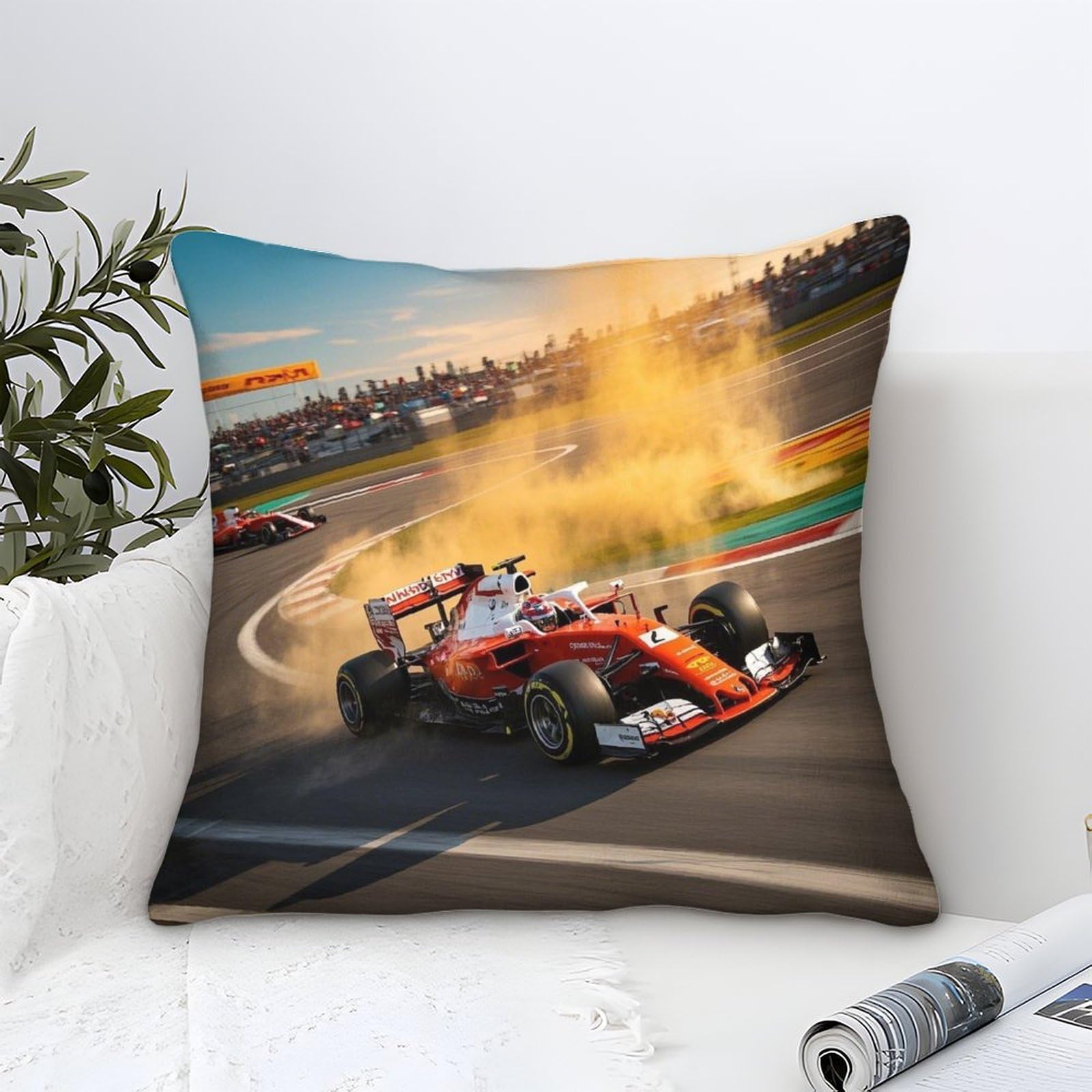 Xiaopangxy Formulaa Racing-10 Formulaa Racing Throw Pillow Cover 40X40cm, Rectangle Pillow Cases Home Decorative Microfiber Racing Car Cushion Cover For Bed Sofa