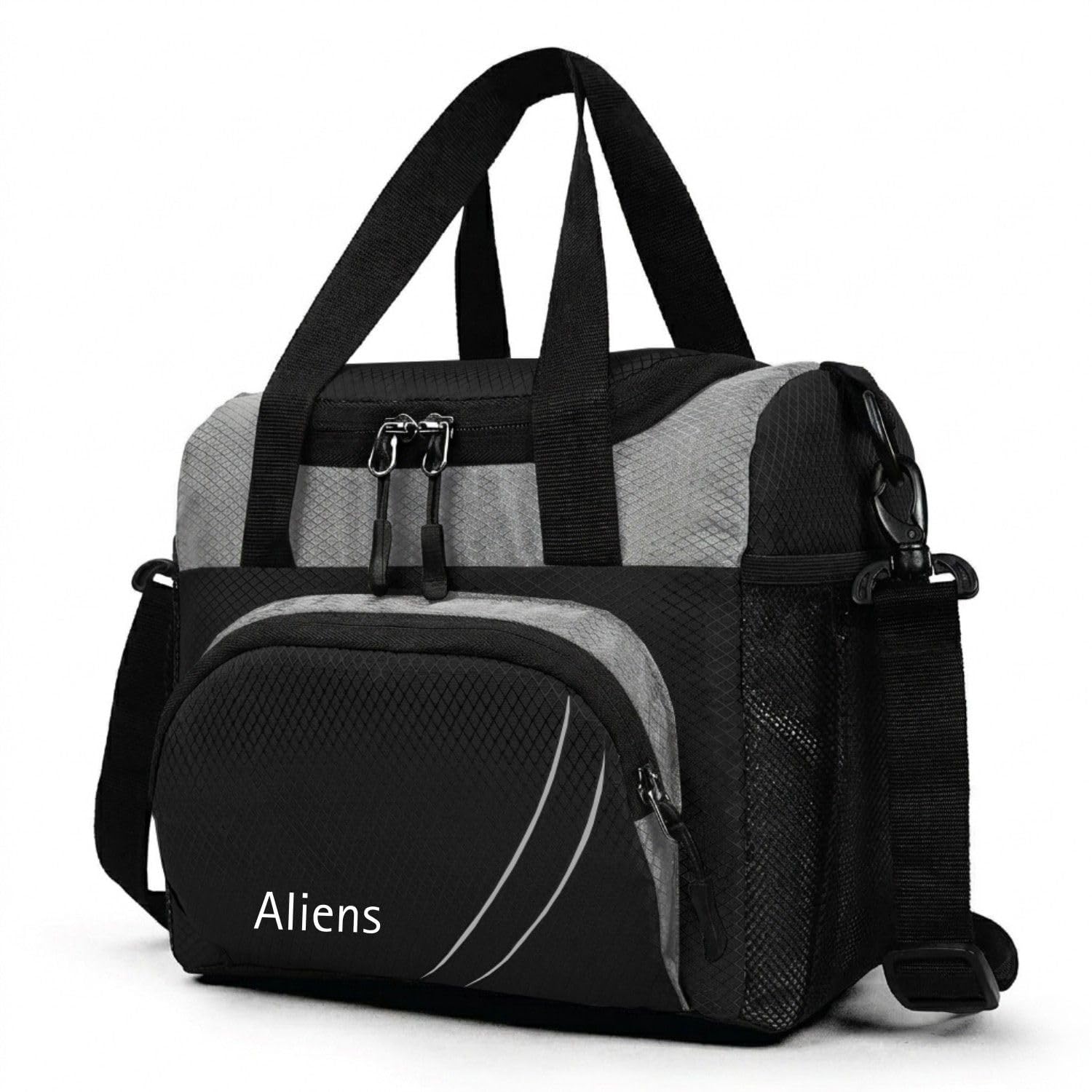 Aliensware 13L Black Lunch Bag with Bottle Holder Black-04 - Image 1