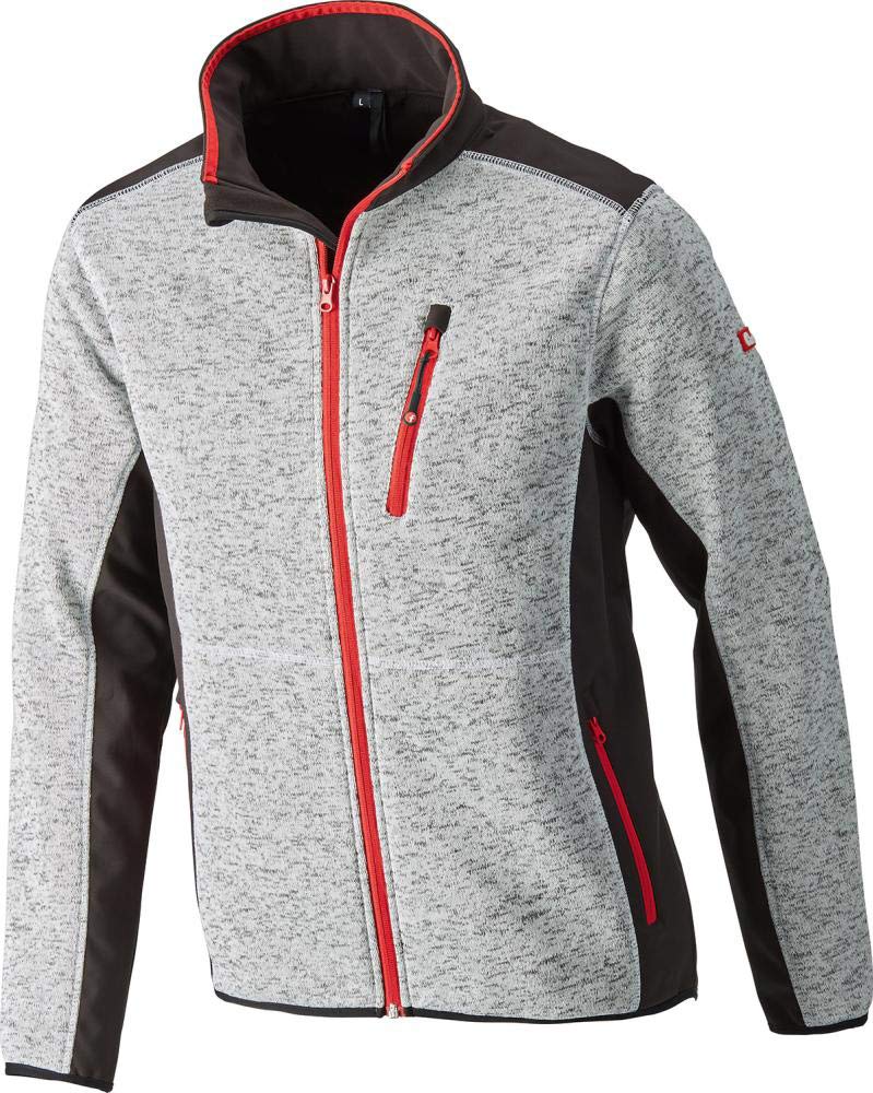 Kurtka bluza dzianina/softshell robocza męska 2XL jasnoszary/czerwony FORTIS