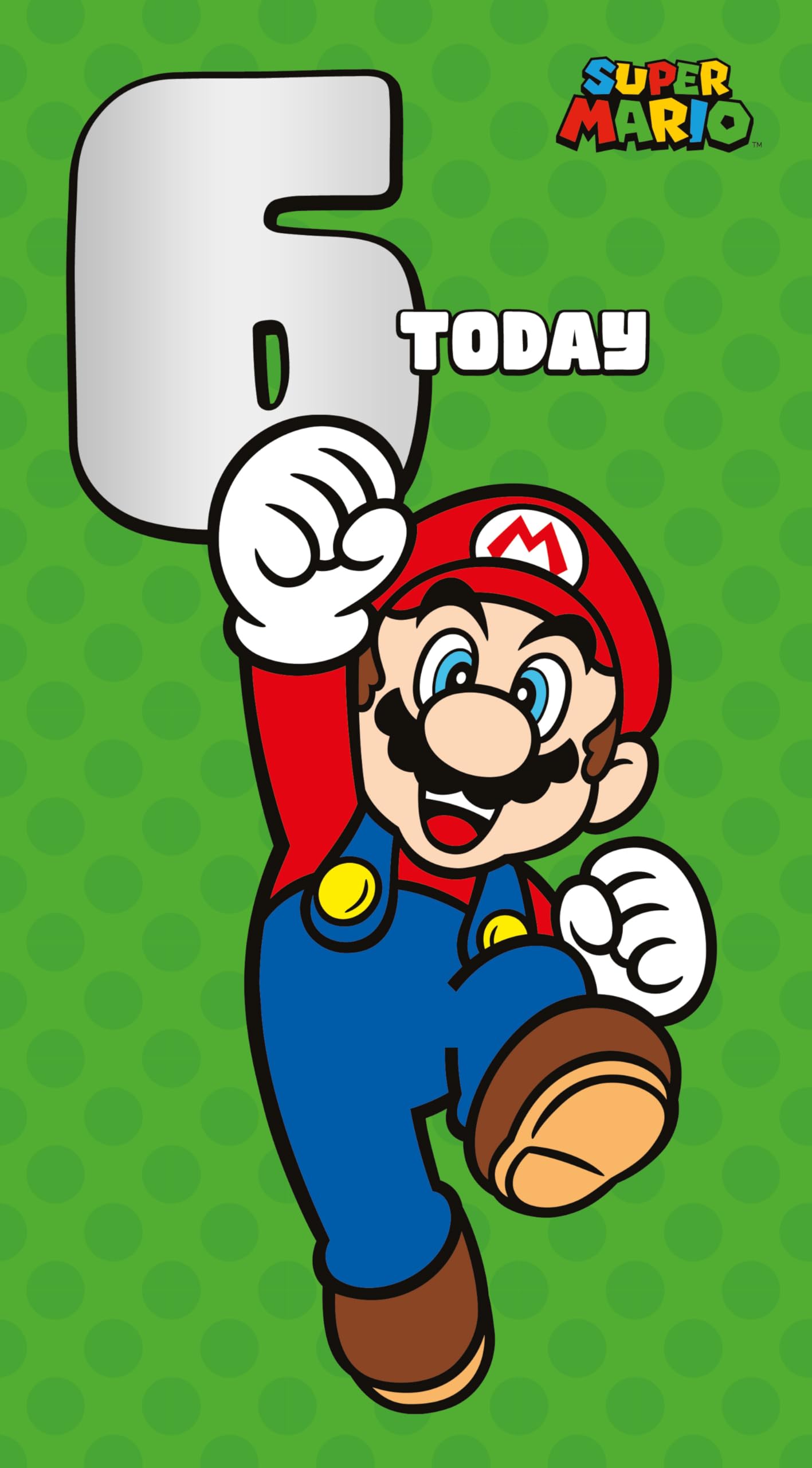 SUPER MARIO AGE 6 BIRTHDAY CARD