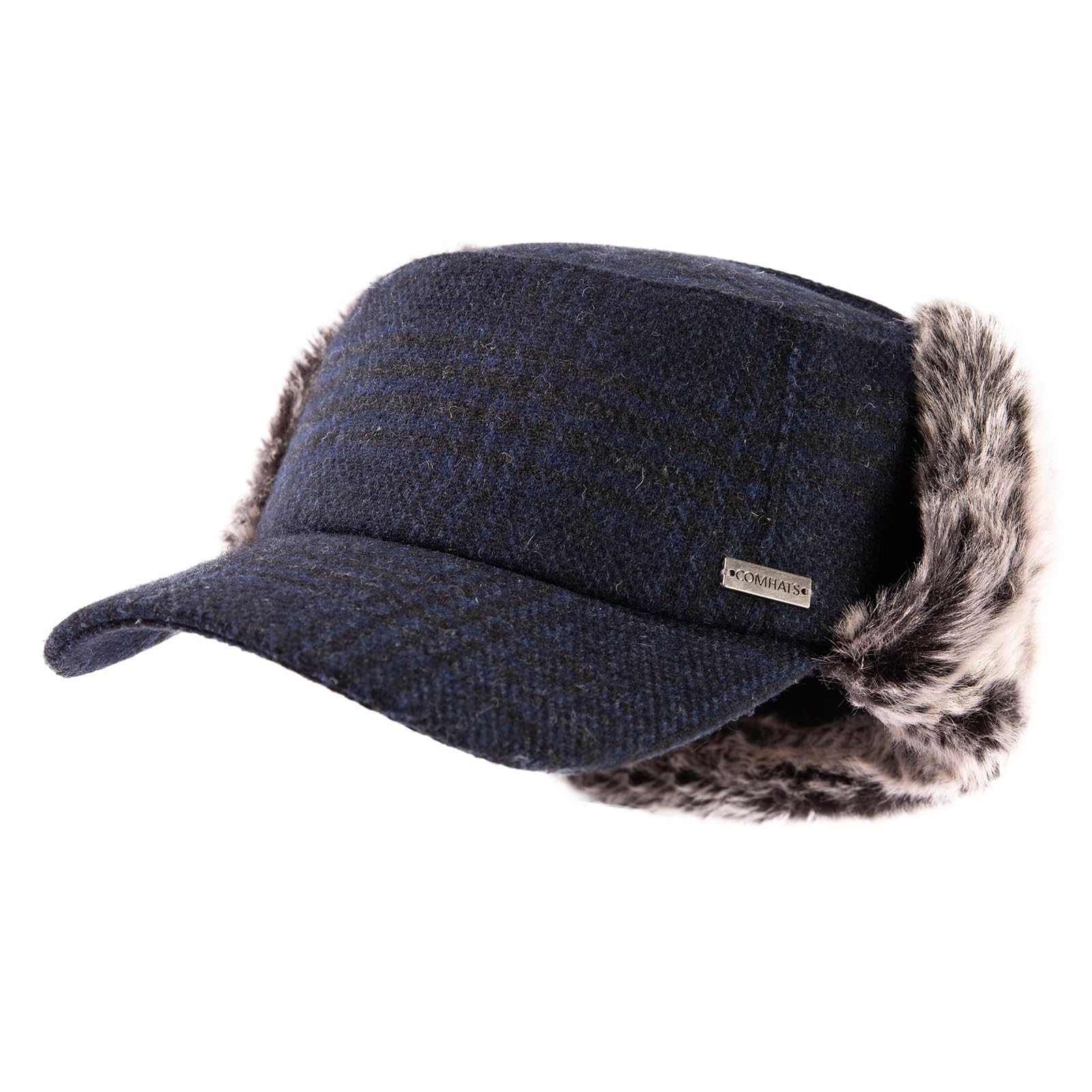 TOP-EX Men's Cap with Earpads, Thermal Hat, Earmuffs Cap, Work Hat, Military Cap, Autumn, Winter X-Large 92680-navy