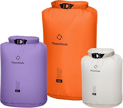 Thous Winds Waterproof Dry Bag, 3+6+12 Liter Stuff Sacks for Kayaking Rafting Boating Hiking Camping Travel Backpacking