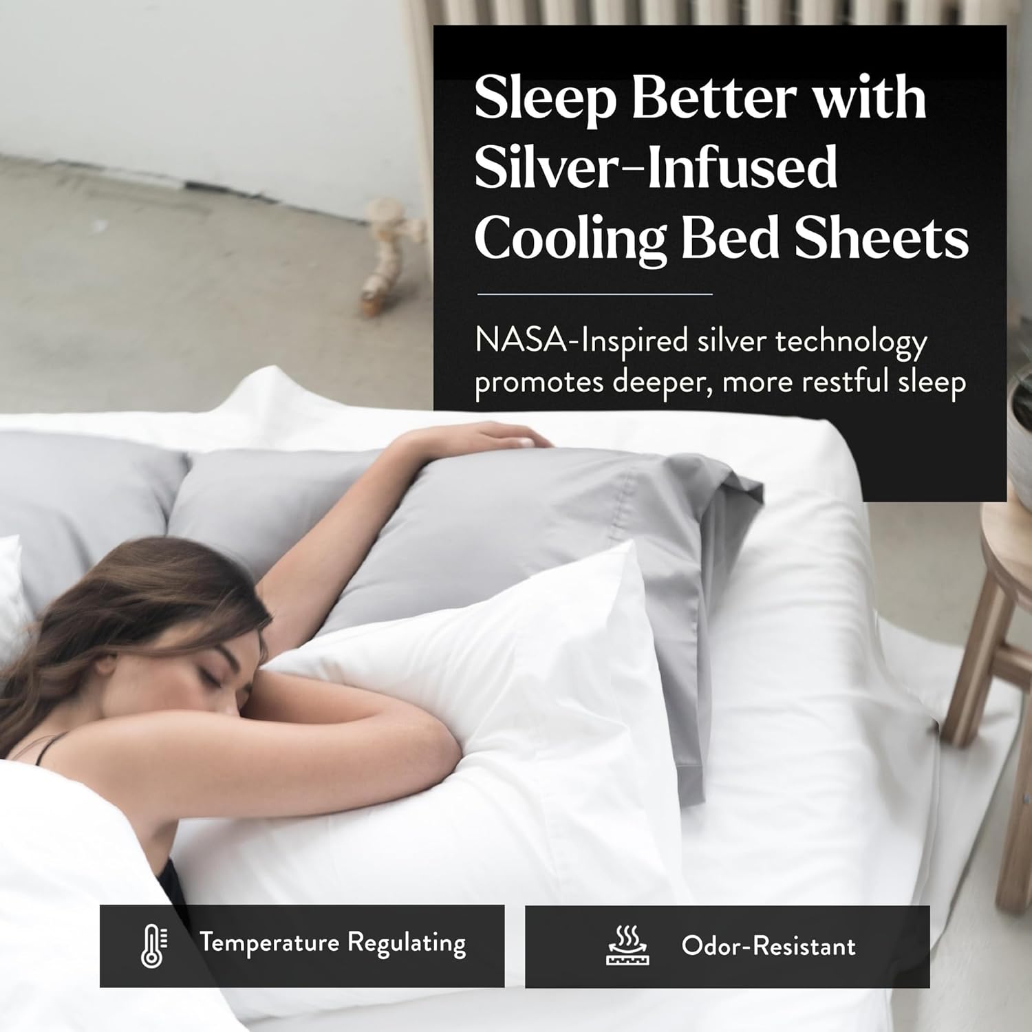 Miracle Made Breathable Cotton Bed Sheets, 4-Piece Set – Silver-Treated, Soft and Cool-to-The-Touch Lightweight Bedding Designed for Hot Sleepers – Full Size, White - Image 2