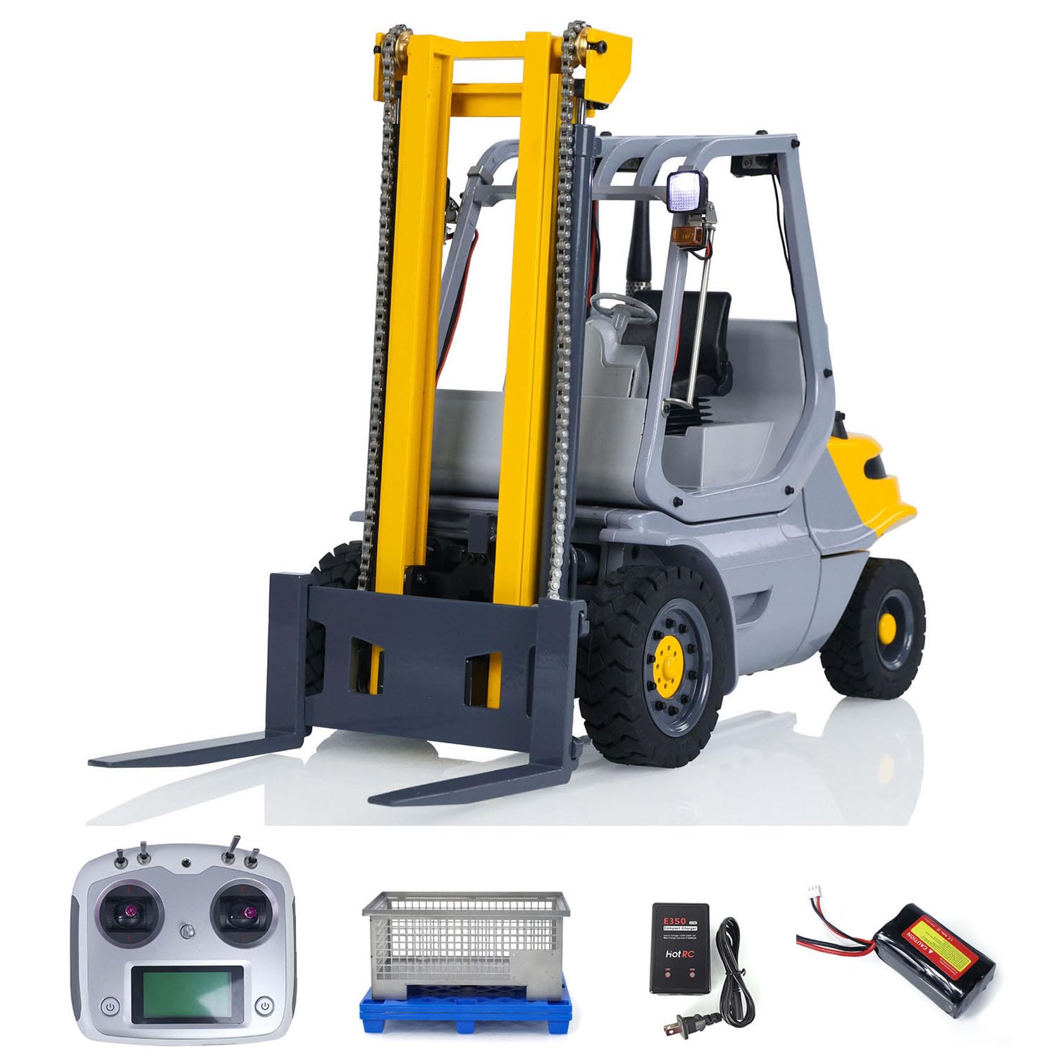 TOUCAN RC HOBBY Metal 1/14 RC Hydraulic Forklift Wheeled Transfer Car RTR Construction Vehicles