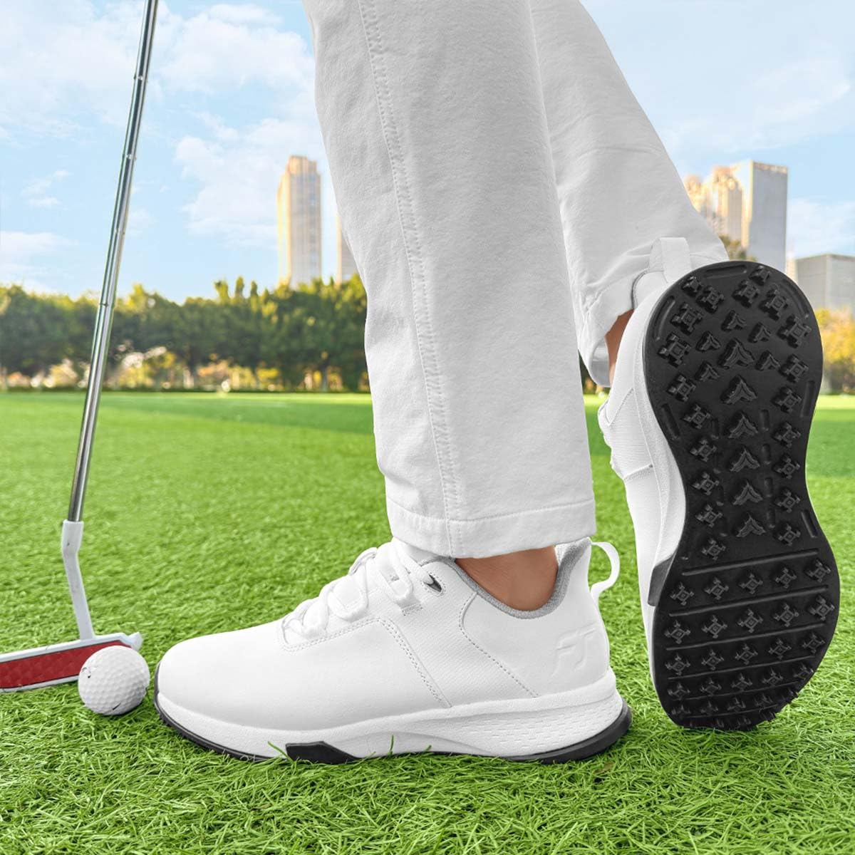 Zapatos De Golf De Cuero para Hombre Sin Clavos Clásicas