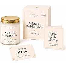 ROYOROYI 50th Birthday Gifts for Women and Men, Lavender Vanilla Candle