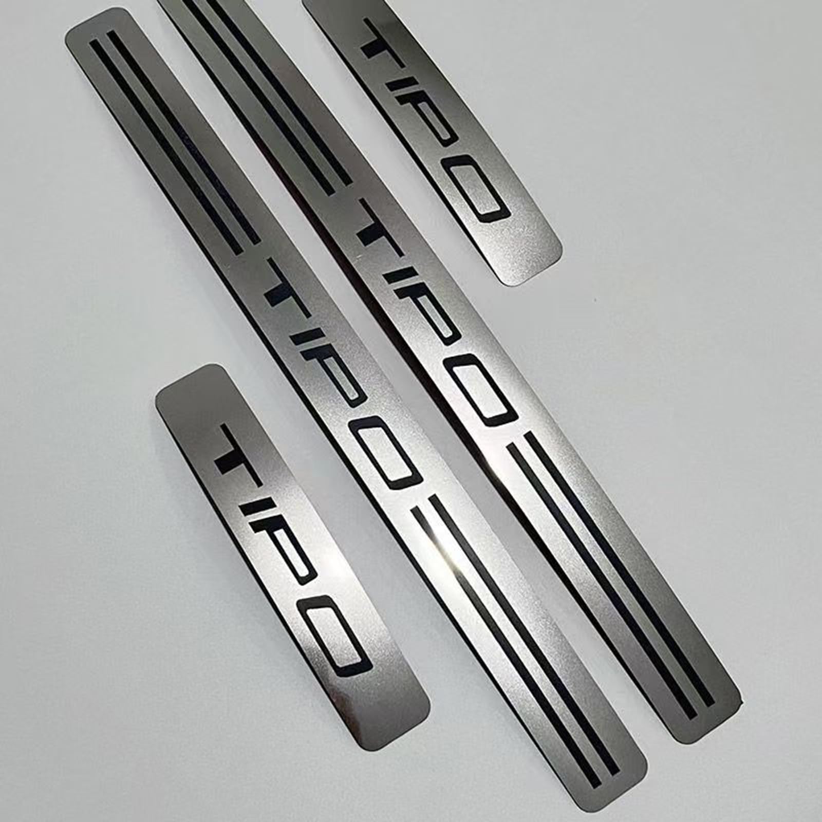 4 Pezzi Protezione per Battitacco per Auto per Fi-at Tipo, Accessori per Soglia in Acciaio Inox per Auto AntiGraffio Portiere,Silver
