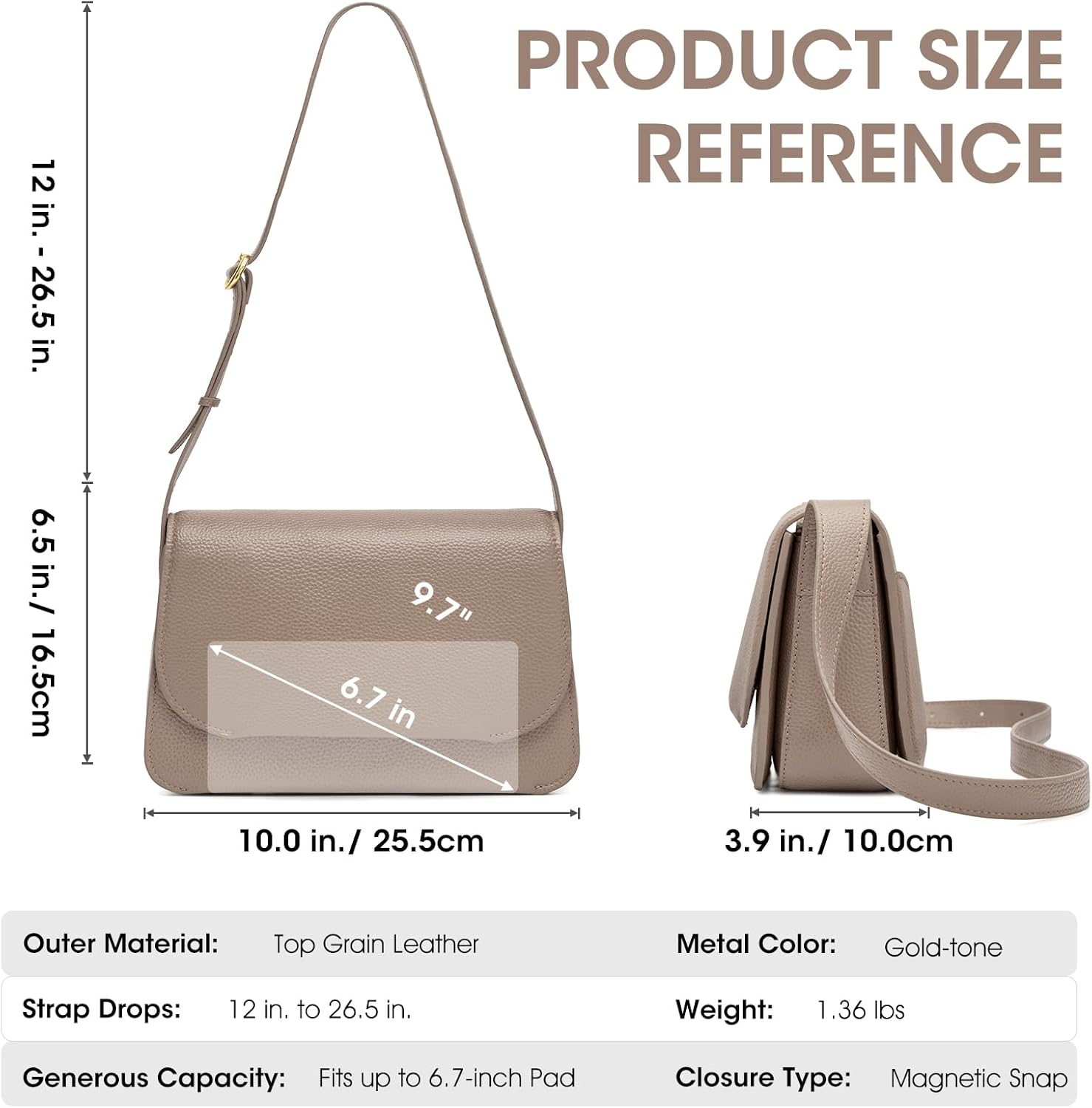 Kattee Leather Crossbody Bags for Women Trendy, Designer Ladies Shoulder Purses - Image 4