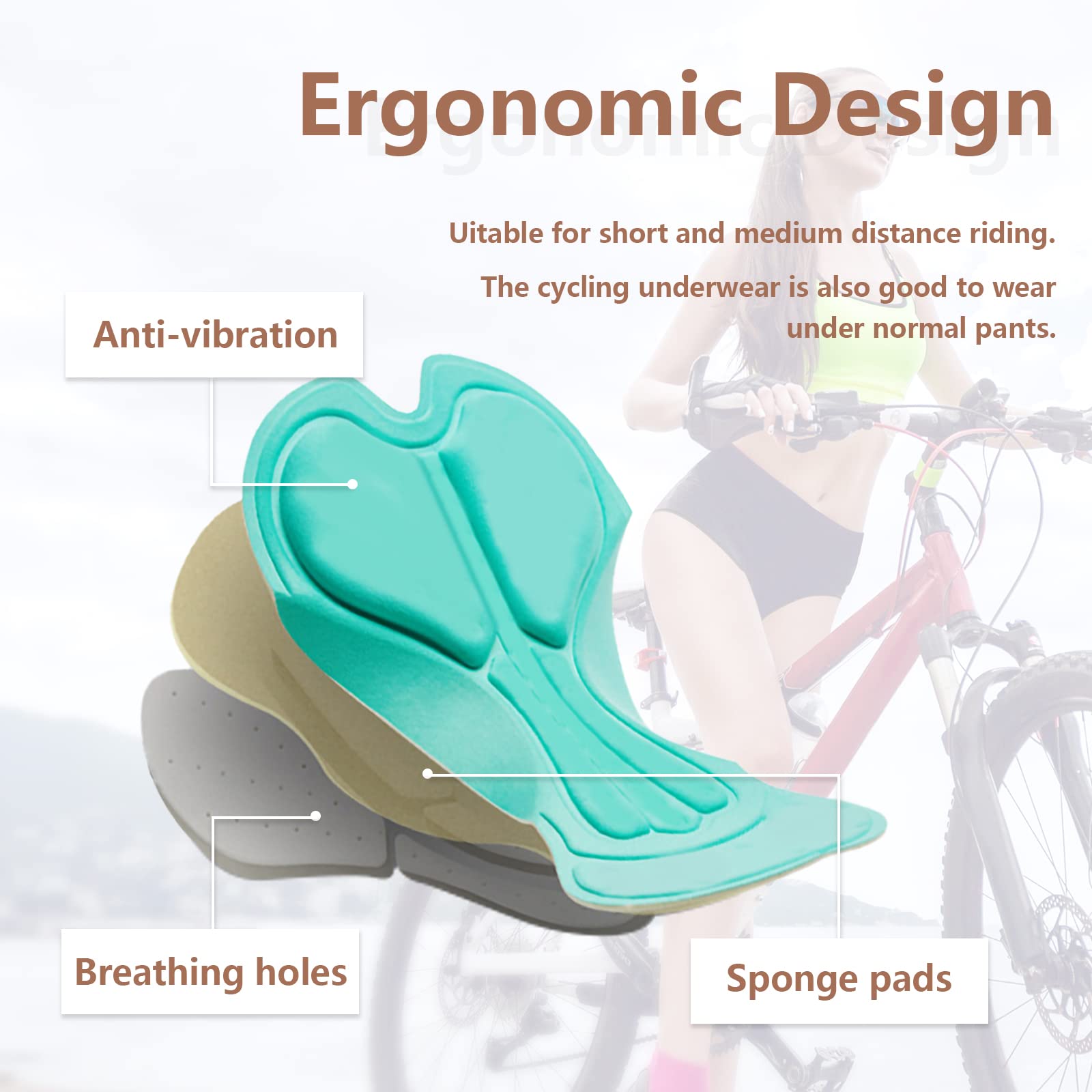 Leeboom Cycliste Femme Rembourré pour Velo Cuissard Velo Femme Respirable Culotte Aux Navetteurs Et Aux Cyclistes De Loisirs