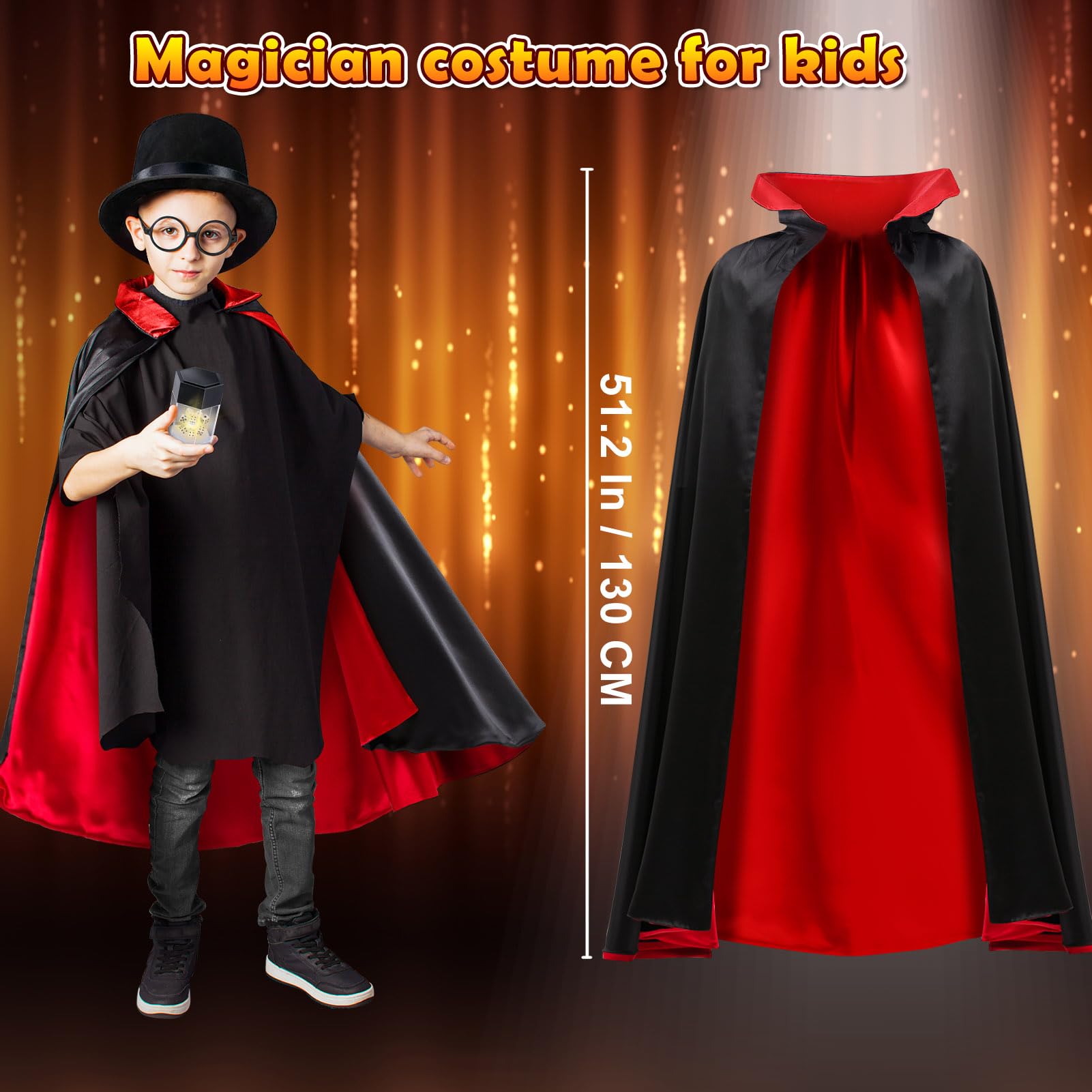 PATIFEED Kit di Magia, Giochi di Magia con Costume da Mago, Trucchi Magici per Bambini di 6 7 8 9 10 11 12 Anni