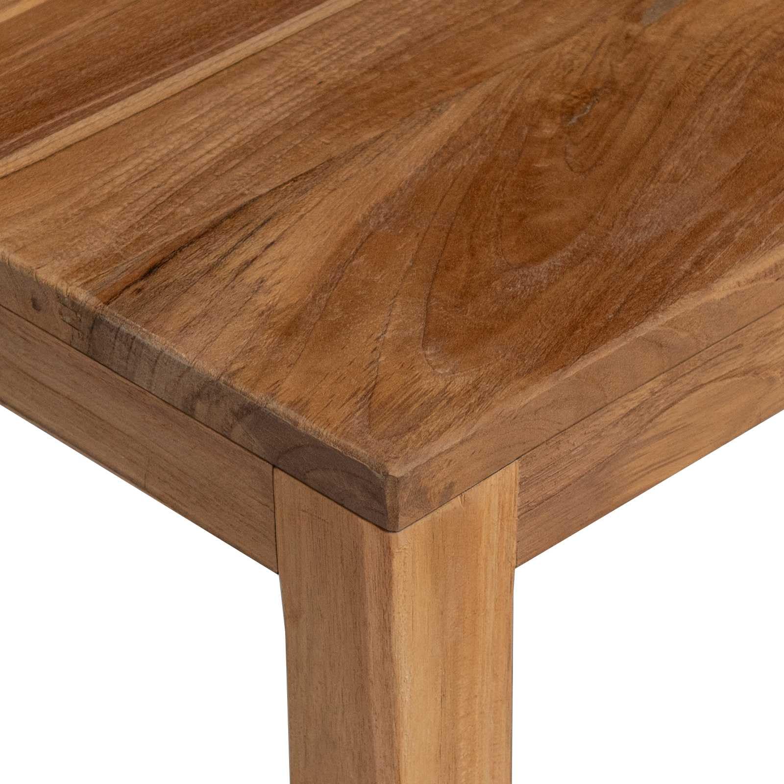 Tavolo consolle naturale, 110 x 35 x 75 cm, in legno massello di teak | Design rustico, molto spazio, facile da montare, facile da pulire con un panno umido