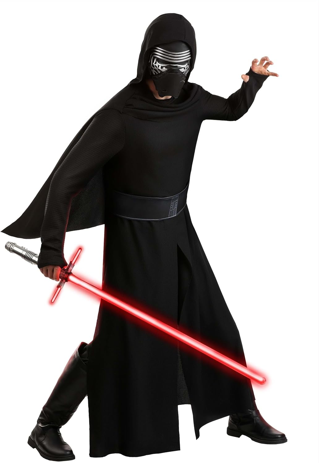 Star Wars The Force Awakens Kylo Ren Deluxe Costume for Men, Sith Hooded Robe and Mask, Black