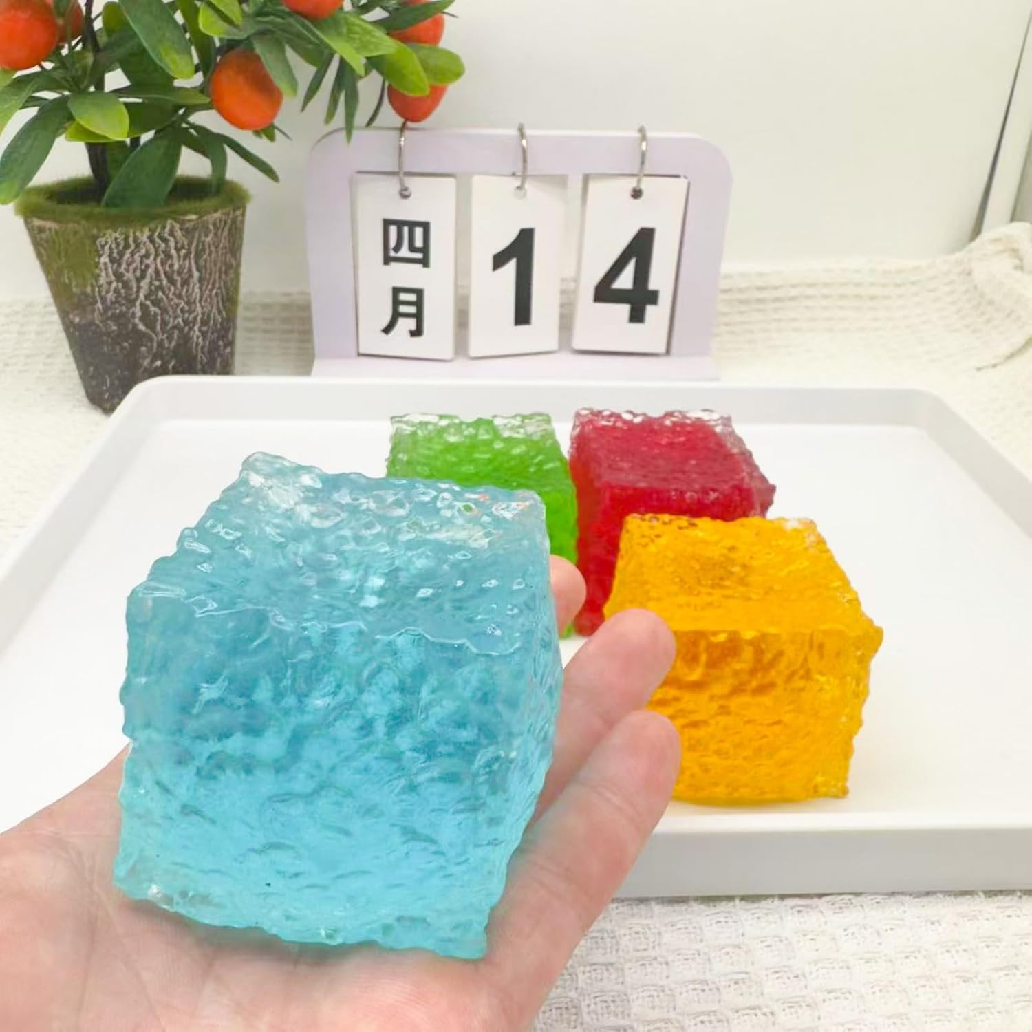 Ice Cubes Squishys Toy, Cheese Cube Squishys Frosted Honeycomb Stress Cube Soft Sensory Fidgets Toy for Adults Slow Rising Squeezables Stress Ball for Hand Relaxation Home Offices