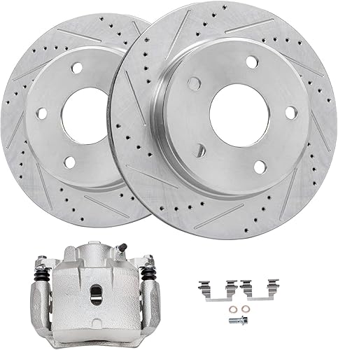 Miniatura 15 de Detroit Axle - Kit de freno delantero para Nissan Frontier Pathfinder Xterra Suzuki Equator, rotores de freno de disco perforados y ranurados