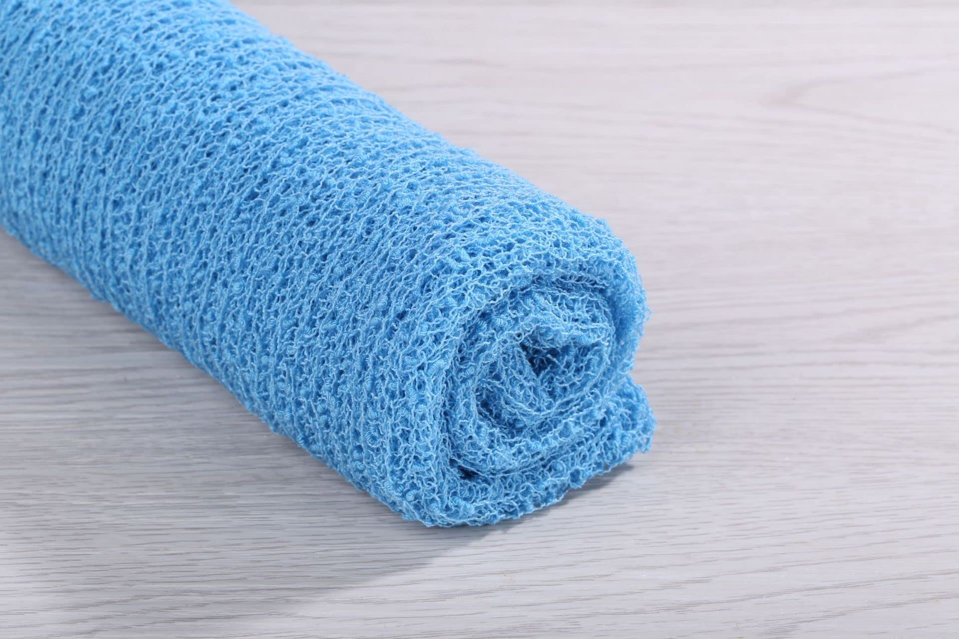 Vemonllas Luxury Stretch Newborn Boy Girl Baby Photography Props Wrap Yarn Cloth Blanket (Blue)