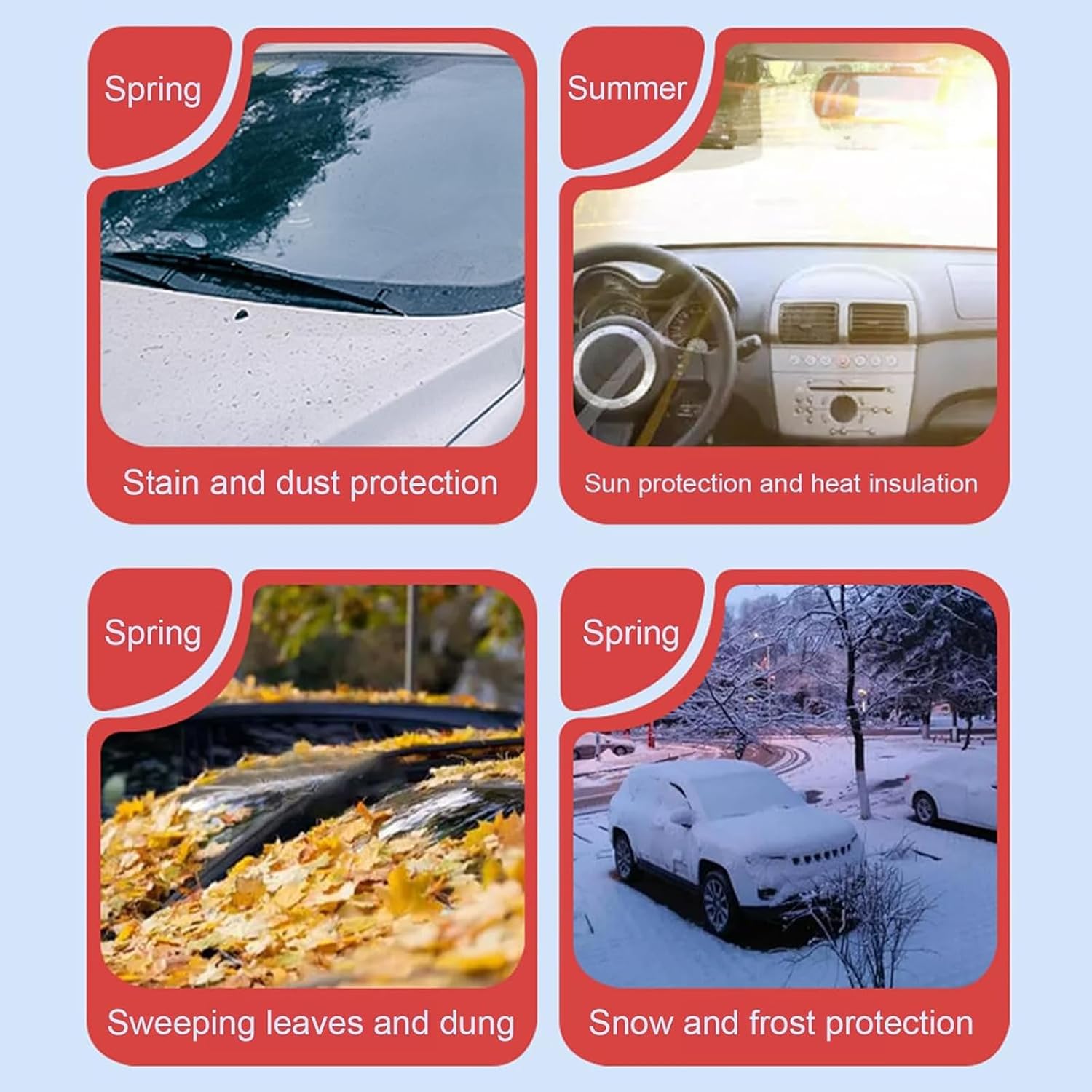 AGAATI for Toyota Tacoma 2016-2021 Windshield Snow Cover, All Weather Magnetic Windscreen Cover Sun UV Dust with 6 Magnets and Side Wing Mirror Covers Winter Car Accessories