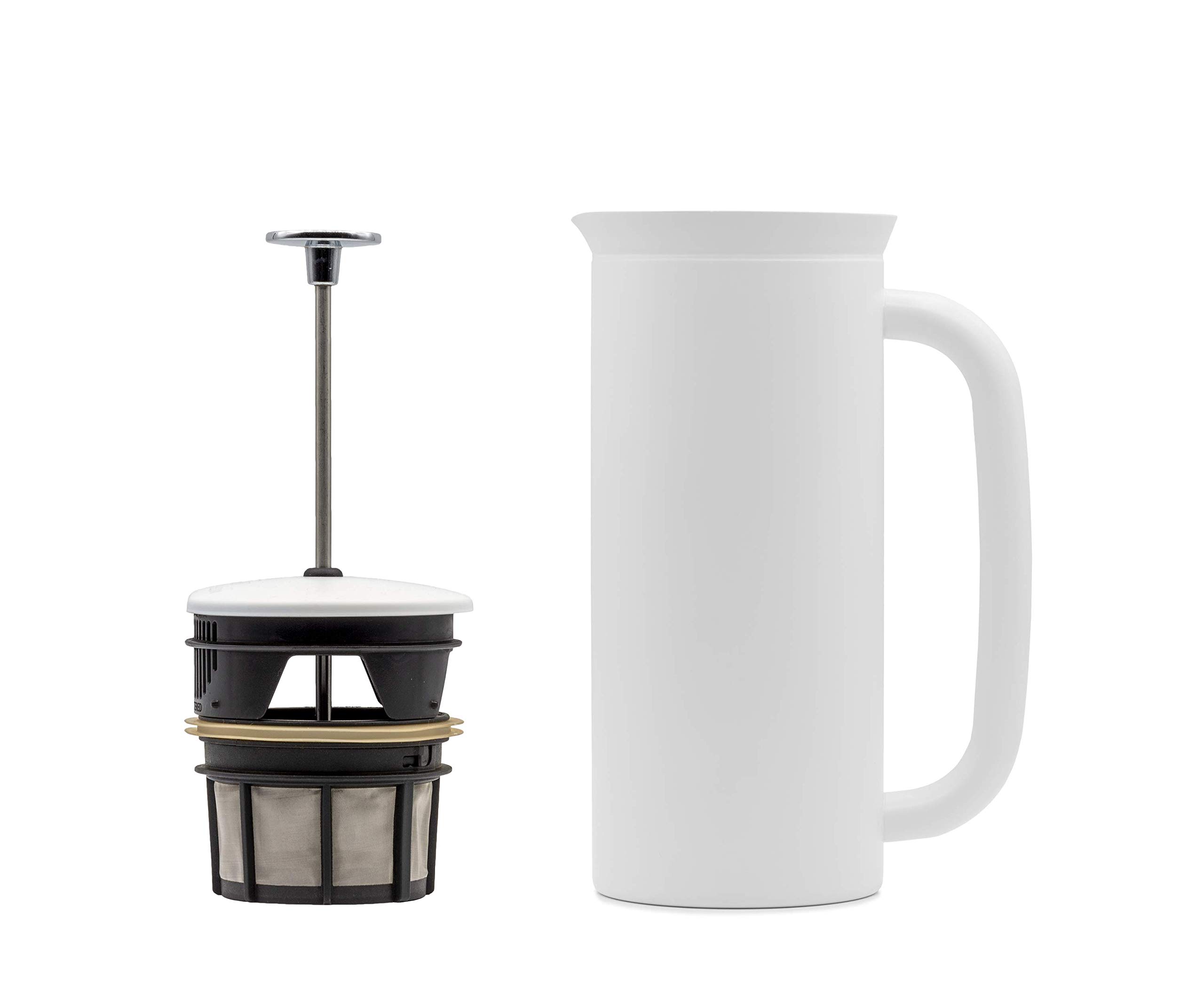 ESPRO18167, French AA8Press P7, Coffee Stamp Jug with Thermal Function, Coffee Maker, Coffee Maker, 550 ml, Matte White, Stainless Steel, 0.55 Litres
