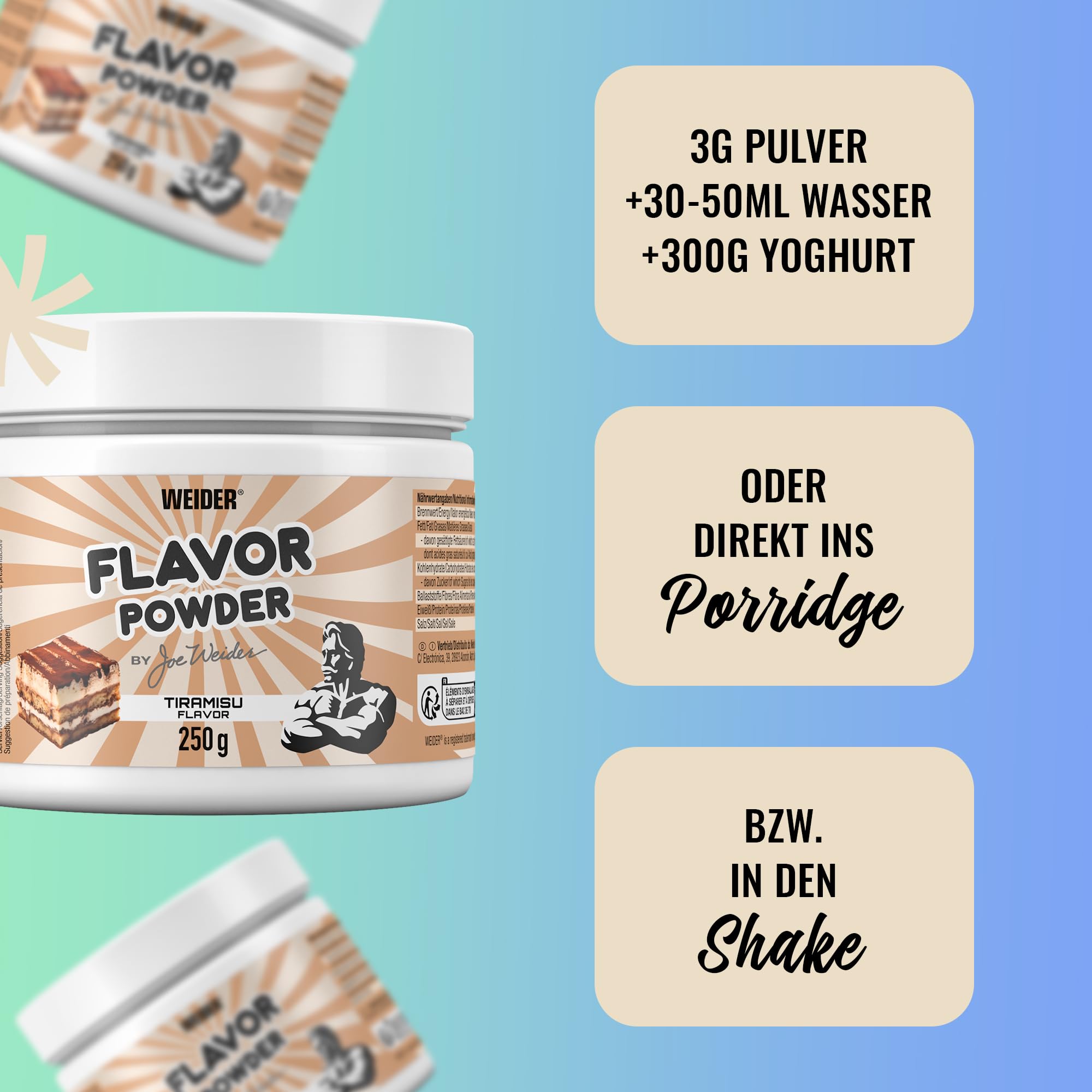WEIDER Flavor Powder proszek smakowy bez cukru 250 g tiramisu