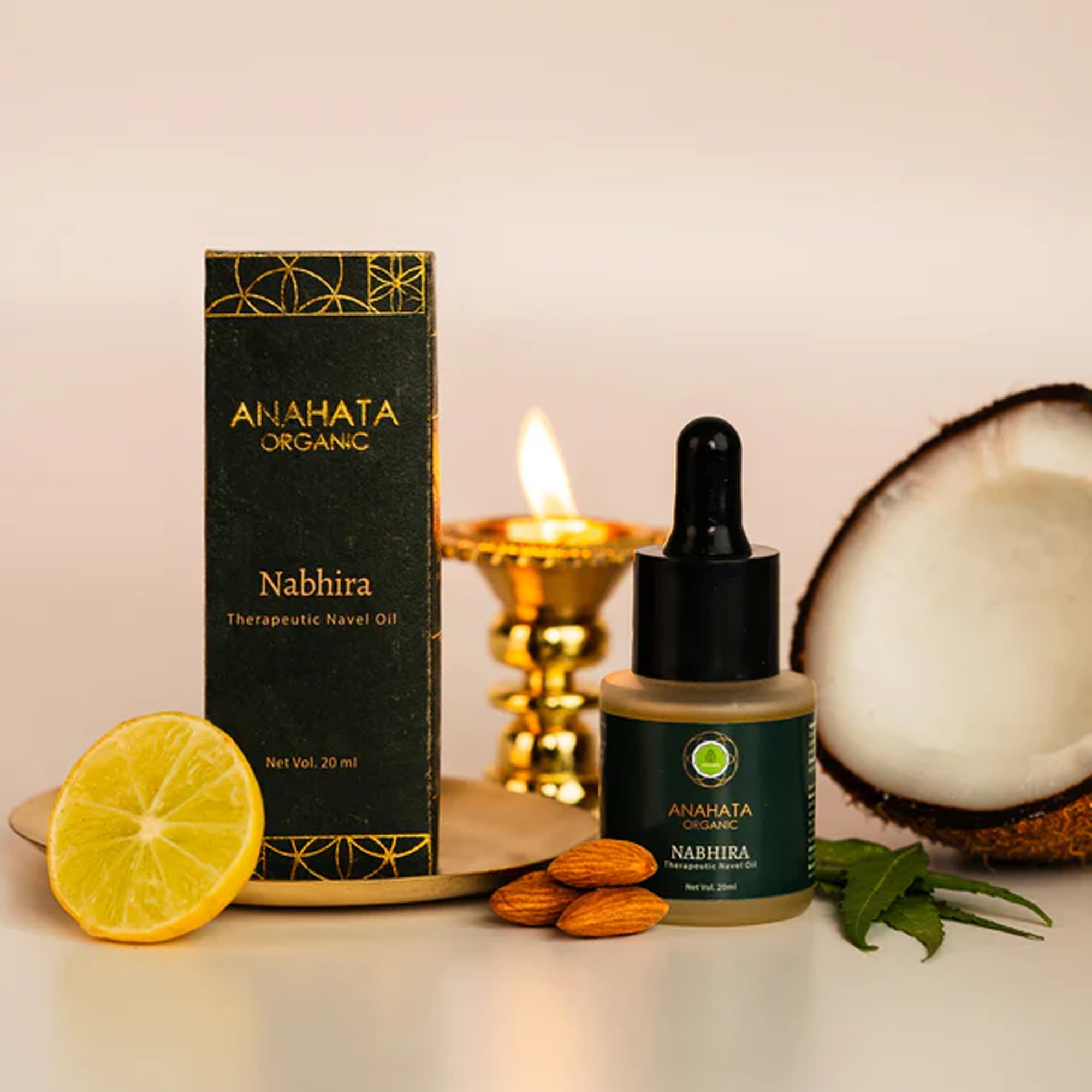 Anahata Nabhira Therapeutic Naveloil 20ml | Ayurvedic Navel oil with Neem, Ghee, Lemon, Coconut & Almond | Supports Skin Health, Detox & Metabolism | Natural Daily Wellness Oil