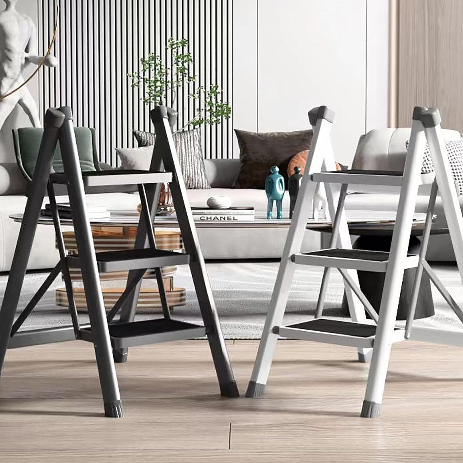 2/3/4 Step Ladder Aluminum Folding Ladder Portable Lightweight Small Kitchen Step Ladder Maximum Load 150kg Safe Household Ladders(Size:2)