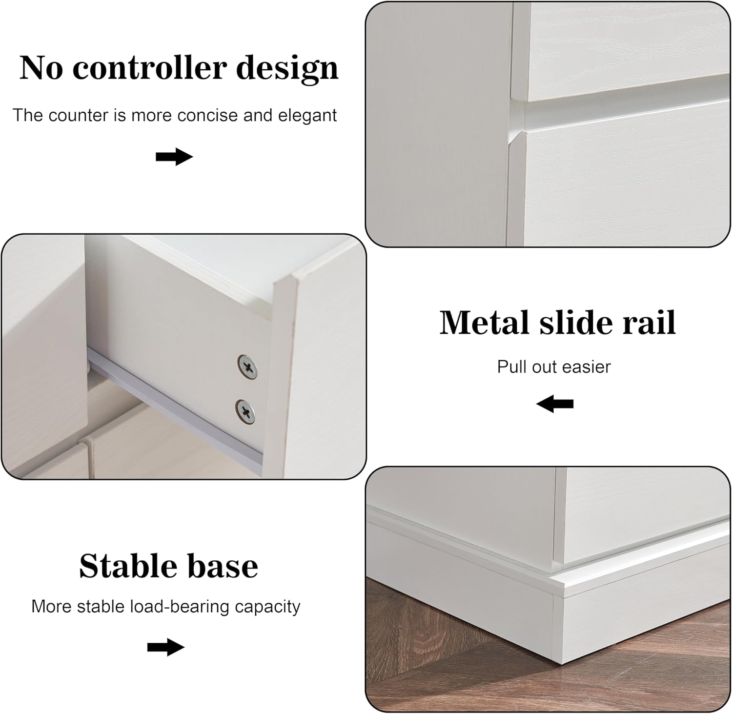 White Nursery Dresser with Soft Close Drawers