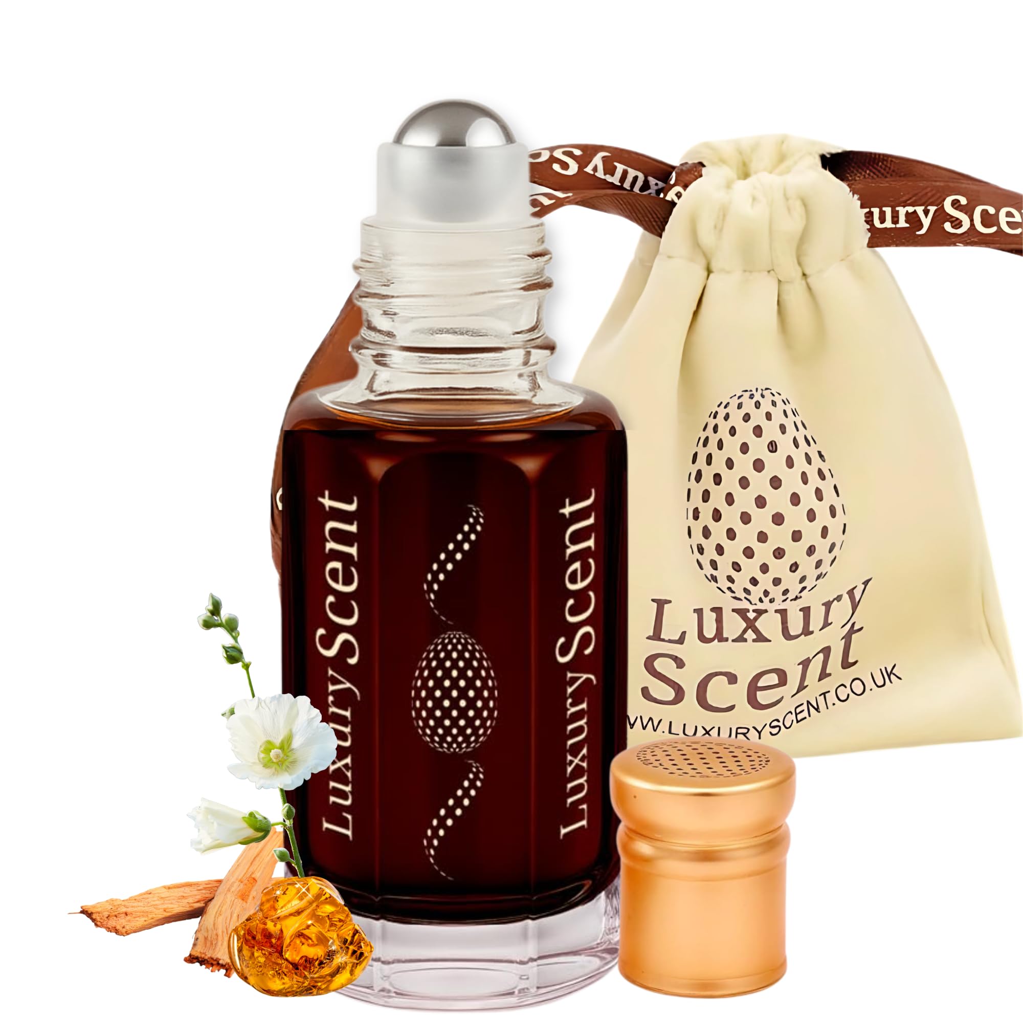 Perfume Oil Kasturi Roll-On 6ml – Long Lasting Alcohol Free Arabian Attar – Premium Unisex Deep Musky Oriental Fragrance with Black Musk, Amber & Sandalwood Notes by Luxury Scent